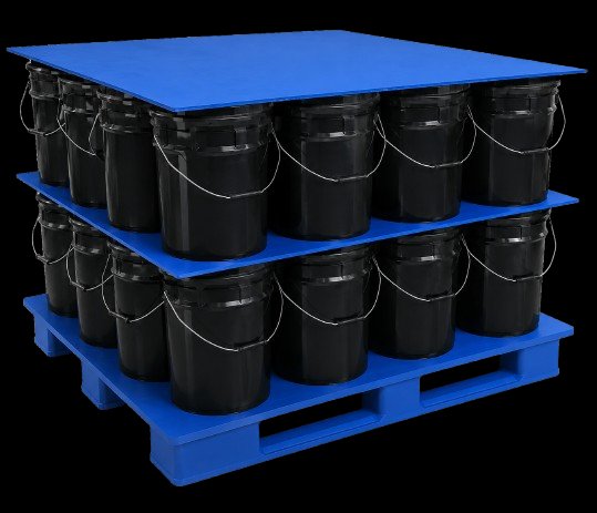 Echo Interlayer Sheets for Paint Bucket Stacking